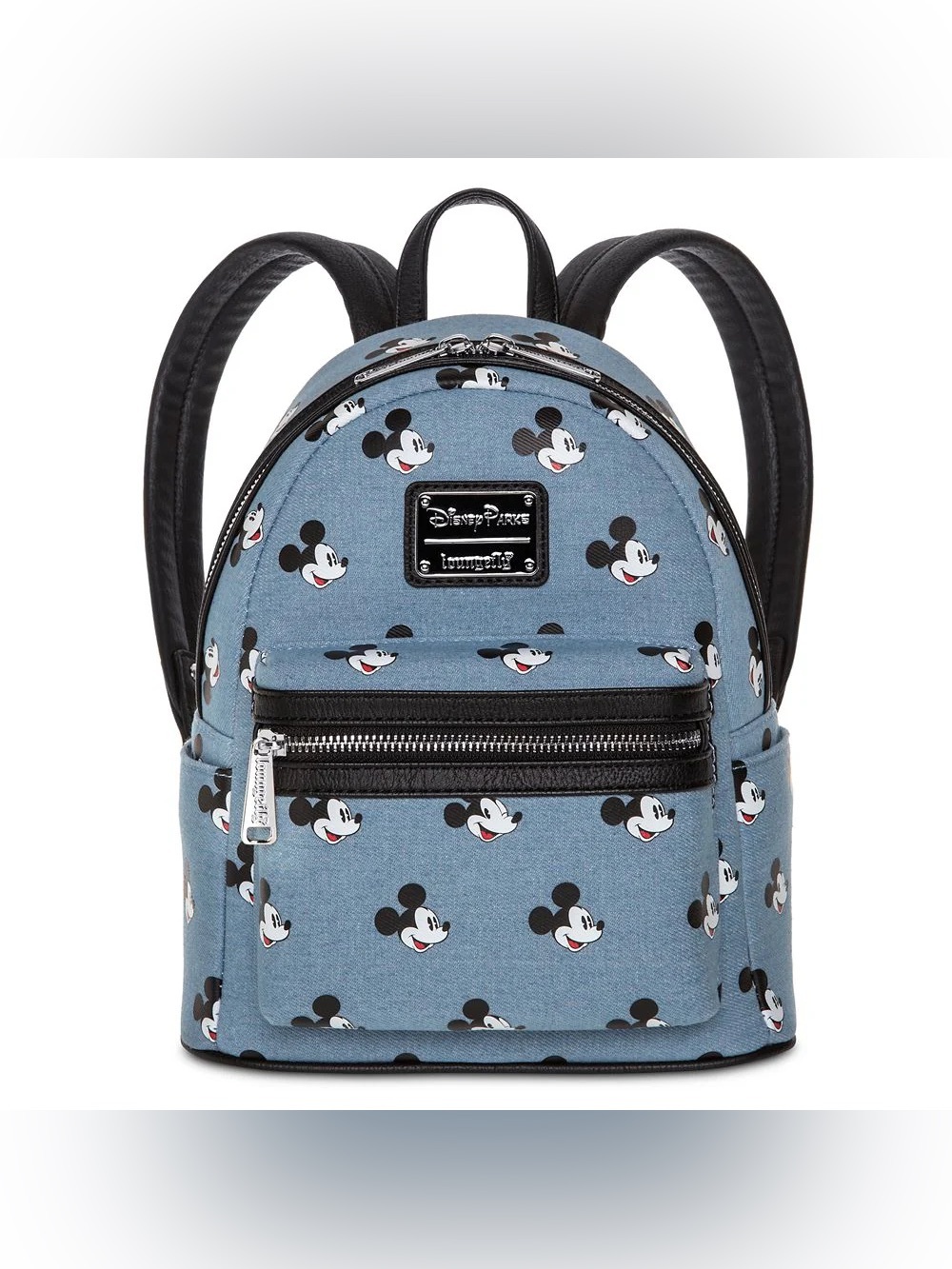 Disney Parks x Loungefly Denim Mickey Mouse Mini Backpack.